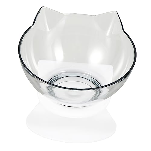 Toyvian Erhöhter Geneigter Katzennapf für Schonende Halsentlastung Anatomisch Korrekte Futter und Wasserschüssel Transparent rutschfest für Katzen und Kleine Haustiere von Toyvian