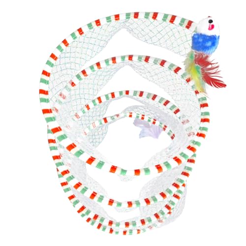 Toyvian Faltbarer Katzentunnel mit Interaktivem Federspielzeug Kratzfestes Katzenspielzeug für Indoor Katzen Fördert Aktivität und für Kätzchen und Erwachsene Katzen von Toyvian