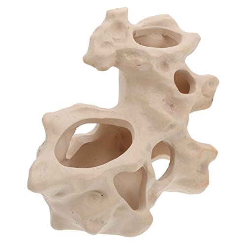 Toyvian Fischbecken Versteck Fischtankfelsen Groß Kleine Versteckhöhle Aquarium Fischtank Schmücken Natürlich Aquarienschmuck Fischtankverzierung Beige Keramik von Toyvian