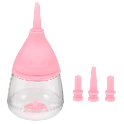 Toyvian Fütterungsgerät Für Haustiere Futterspender Für Große Kätzchen Neugeborene Kleine Flasche Stillstroh Welpenmilch Haustier Fütterungshalter Kunststoff Rosa von Toyvian