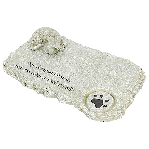 Toyvian Gedenkstein für Katzen Simulierter Steingedenkstein für Haustiere DIY Harzhandwerk Liebevolle Katzenfigur für Garten und Grab und Langlebig Perfektes von Toyvian