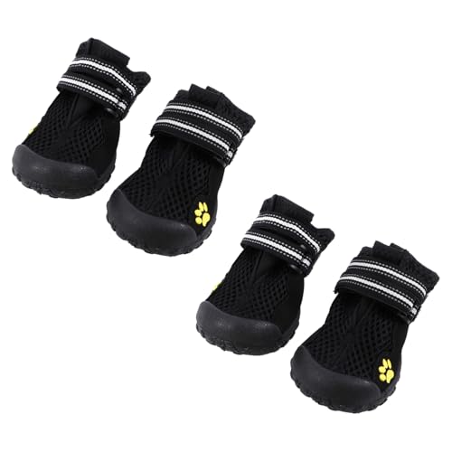 Toyvian Große Hundeschuhe aus Schwarzem Meshgewebe rutschfeste Outdoor Pfotenschützer mit Robuster Sohle Atmungsaktiv und Einfach Anzuziehen für Wandern und Spaziergänge bei Bedingungen von Toyvian