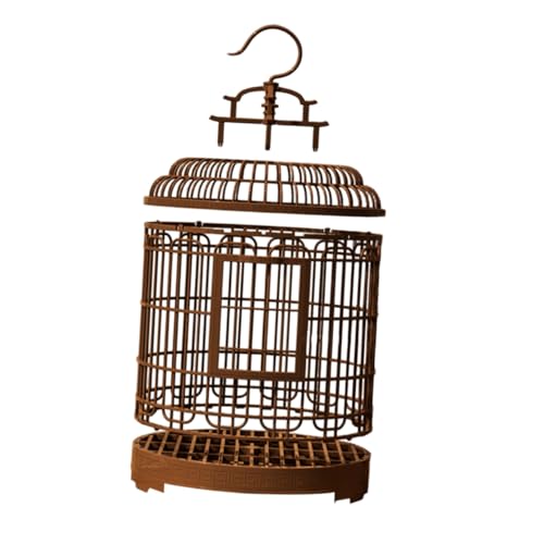 Toyvian Großer Retro-vogelkäfig Aus Kunststoff, Tragbarer Runder Vogeltransportkäfig, Ideal Für Zebrafinken, Sittiche, Nymphensittiche Und Kleine Heimvögel von Toyvian