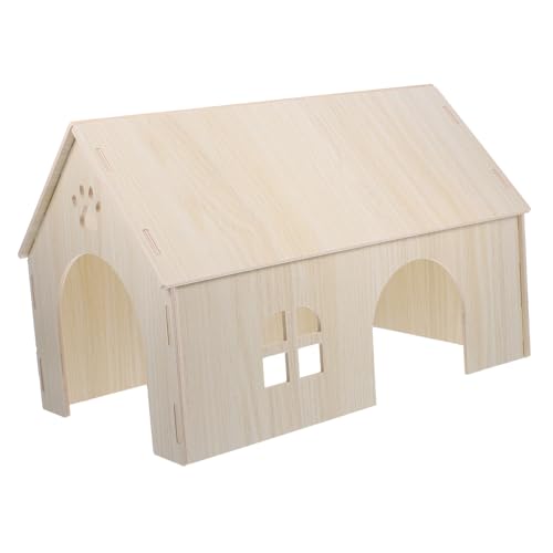Toyvian Großes Hamsterhaus aus Natürlichem Holz Sicherer Schlafplatz und Kletterspielzeug für Hamster Meerschweinchen Eichhörnchen und Kleintiere Glatte Oberfläche Schützt Pfoten von Toyvian
