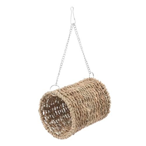 Toyvian Hängematte für Hamster Geflochtenes Naturstroh Vielseitig Einsetzbar als Schlafplatz und Kletterhilfe für Kleine Haustiere und Tragbar von Toyvian