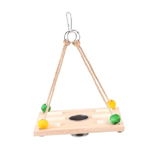 Toyvian Hängender Vogelfutterspender aus Holz für Papageien Futterschale für Bedienen Langlebig für Futter und Wasser Praktische Lösung für Vogelkäfige von Toyvian