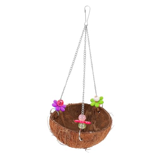 Toyvian Naturbelassenes Kokosnuss Vogelnest für Papageien Hängendes Schlaf und Brutnest für Sittiche Handgefertigt für Vögel und Kleintiere von Toyvian