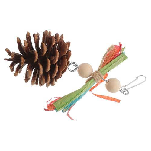 Toyvian Hängendes Papageienspielzeug aus Natürlichem Kiefernzapfen und Holz Langlebiges Kauspielzeug für Vögel Spielerisches Beschäftigungsspielzeug für Wellensittiche Graupapageien und Toyvian Hängendes Papageienspielzeug aus Natürlichem Kiefernzapfen und Holz Langlebiges Kauspielzeug für Vögel Spielerisches Beschäftigungsspielzeug für Wellensittiche Graupapageien und von Toyvian