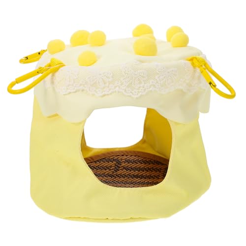 Toyvian Atmungsaktive Vogelhängematte für Papageien Sommer Vogelnest Hängendes Ruhehaus Leichtes Schlafvogelbett Handgefertigtes Haustierbett von Toyvian