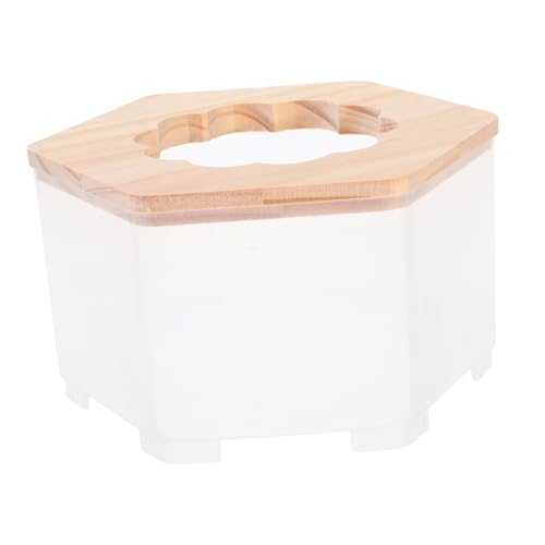 Toyvian Hamster Badezimmer Toilette Hamster Hamster Toilette Haustier badewanne Haustier Reinigung Bad für Kaninchen Badschale für Hamster Hamsterbadpool Hamsterset hölzern Khaki von Toyvian