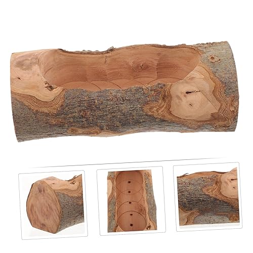 Toyvian Hamster Futternapf aus Natürlichem Apfelholz Horizontal Oval Kompakte Bruchfest Geeignet für Hamster Meerschweinchen Chinchilla Praktischer Futter und Wassernapf für Kleintiere von Toyvian