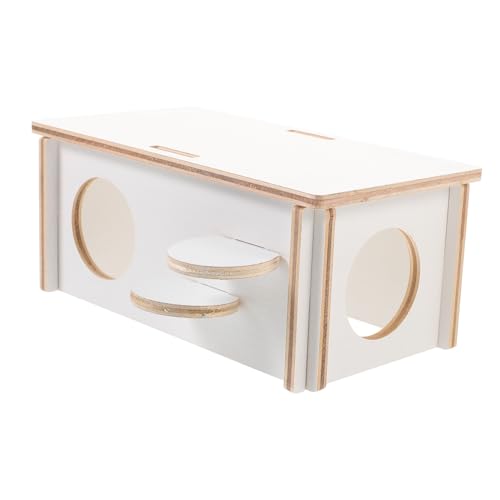 Toyvian Hamster Holzhaus Kleines Holzversteck Robustes Nagetier Nest Kaninchen Meerschweinchen Rückzugsort Kleintier Versteck von Toyvian