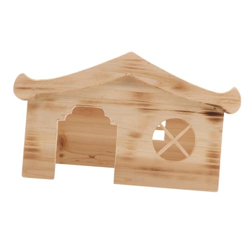 Toyvian Hamster Holzhaus Mini Haustier Versteck aus Glattem Holz für Hamster Meerschweinchen und Kleine Nager als Kuscheliger Rückzugsort und Spielplatz von Toyvian