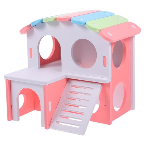 Toyvian Hamster Holzhaus mit Stabiler PVC Konstruktion und Kletterleiter Doppellagiges Spielhaus für Zwerghamster und Kaninchen Langlebig Formstabil Dekoratives Versteck für Toyvian Hamster Holzhaus mit Stabiler PVC Konstruktion und Kletterleiter Doppellagiges Spielhaus für Zwerghamster und Kaninchen Langlebig Formstabil Dekoratives Versteck für von Toyvian