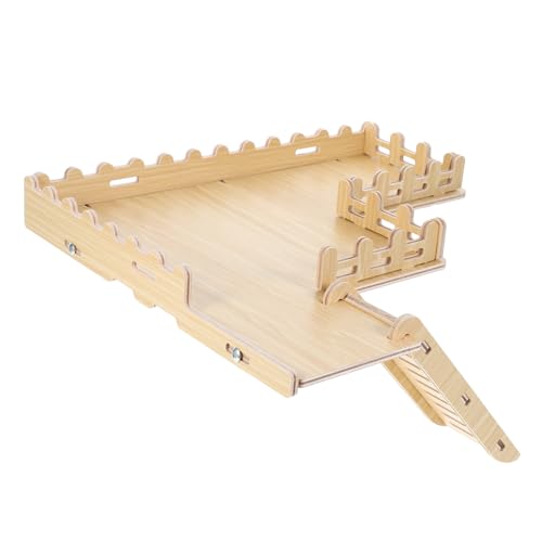 Toyvian Hamster-Holzplattform Hamster Hamster Spielplatz Hamsternest aus Holz Hamsterzubehör für Käfige Hamster-Aktivitätsspielzeug Tierspielplattform mit Leiter hölzern Khaki von Toyvian