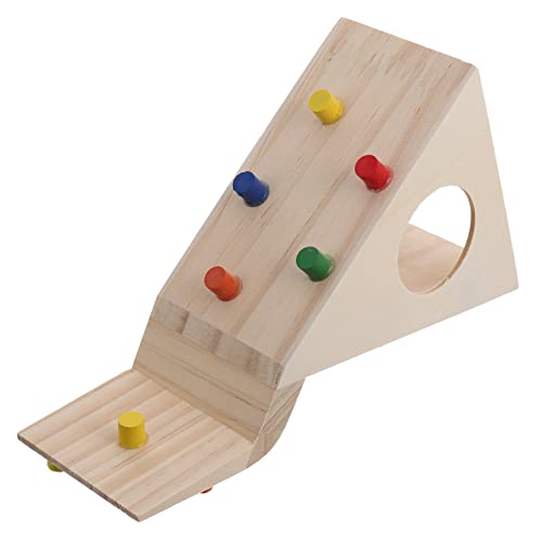 Toyvian Hamster Kletterhaus aus Holz Beige mit Spielleiter Multifunktionales Haustierhaus für Hamster Ratten und Kleine Bewegung und Aktivität von Toyvian