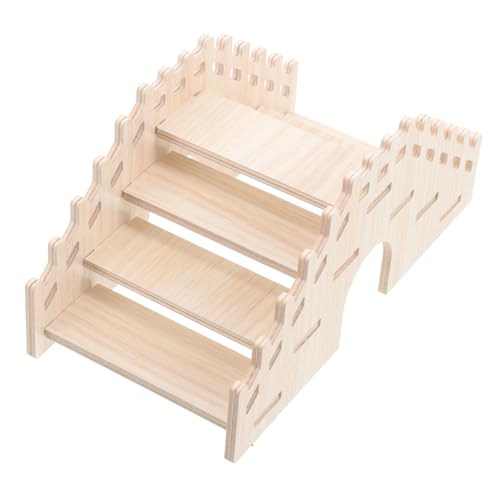 Toyvian Hamster Kletterleiter aus Natürlichem Holz Sichere und Treppe für Kleintiere für Hamster Chinchillas und Meerschweinchen Fördert und Training von Toyvian