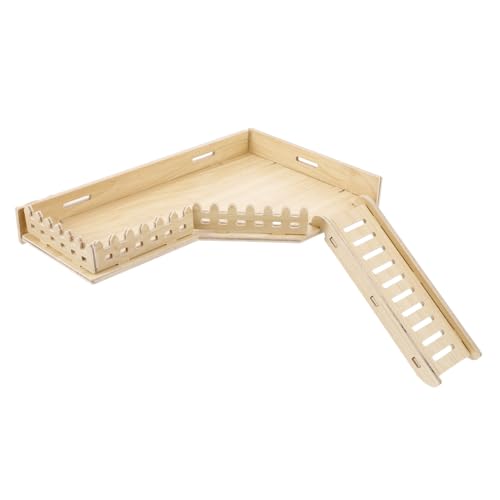 Toyvian Hamster Kletterplattform aus Holz mit Leiter Stabile Kleintier Spielplattform für Hamster und Chinchilla Langlebiges Holzspielzeug zur Käfiggestaltung Komfortable von Toyvian