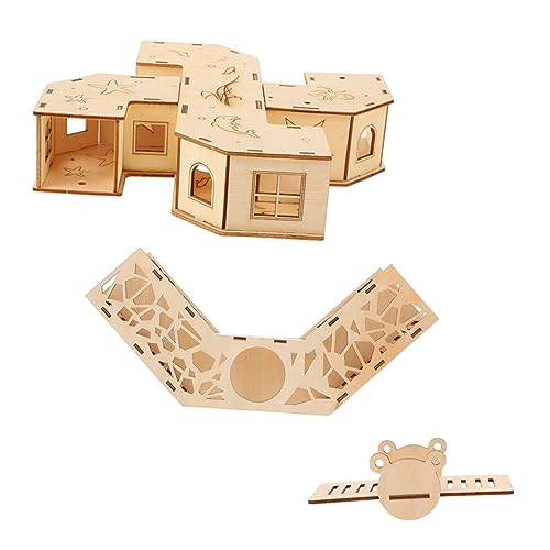 Toyvian Hamster Labyrinth mit Tunnel und Wippe Kleintier Trainingsspielzeug für Hamster Mäuse Sicheres Glattes Material Fördert Bewegung und Beschäftigung Geeignet für Kleine Haustiere von Toyvian