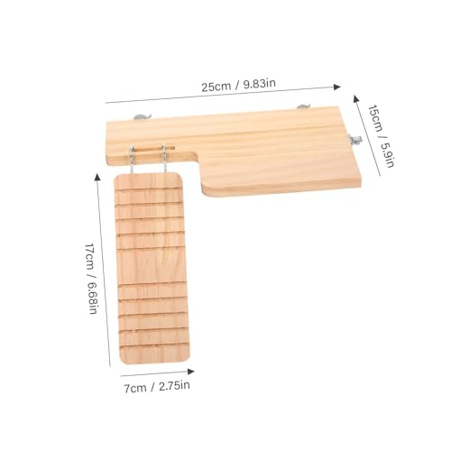 Toyvian Hamster Plattform aus Holz mit Leiter Kletterspielzeug für Hamster und Kleintiere Langlebig Glatt Splitter Käfigzubehör zur Beschäftigung und Stressabbau von Toyvian