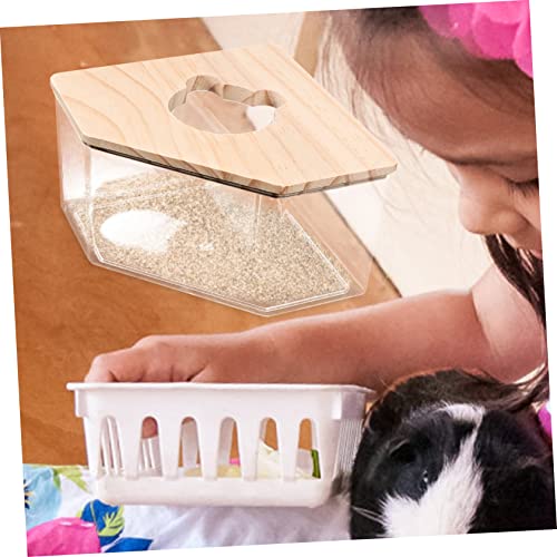 Toyvian Hamster Sandbad Box aus Klarem mit Holzabdeckung Vielseitiger Sandbadbehälter und Spielplatz für Hamster Rennmäuse und Kleine Nager Leicht zu Reinigen und Platzsparend zu von Toyvian