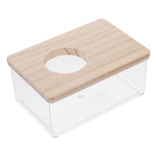 Toyvian Hamster Sandbad Box aus Transparentem Kunststoff mit Natürlichem Holzdeckel Multifunktionales Badezimmer für Hamster Mäuse und Kleintiere Sandbad und Toilette in Einem Leicht zu Toyvian Hamster Sandbad Box aus Transparentem Kunststoff mit Natürlichem Holzdeckel Multifunktionales Badezimmer für Hamster Mäuse und Kleintiere Sandbad und Toilette in Einem Leicht zu von Toyvian