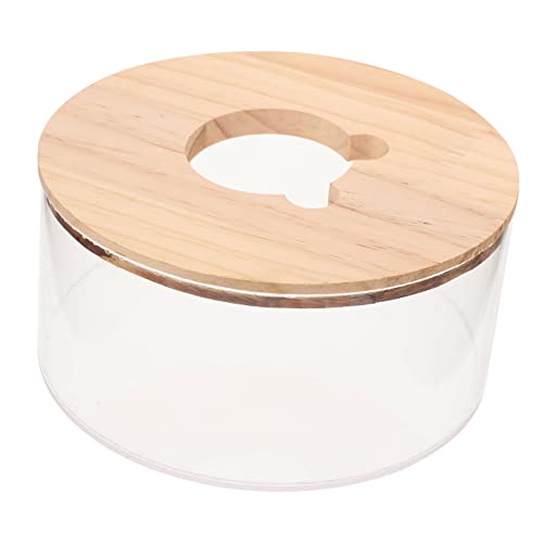 Toyvian Hamster Sandbadbox Für Kleine Haustiere Transparente Hamster Toilette Mit Holzdeckel Kompaktes Design Für Hamsterbad Und Pflege Zu Reinigen Und Passt von Toyvian
