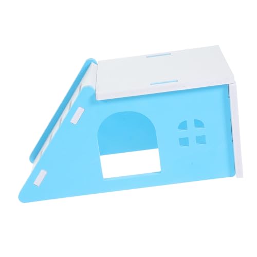 Toyvian Hamster Schlafhaus aus Glattem Material Gemütliches Versteck und Spielplatz für Hamster Chinchillas und Kleine Kleintiere Ruhiger Rückzugsort Wetterfestes Haustiernest Blau von Toyvian