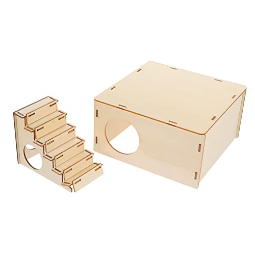 Toyvian Hamster Schlafnest aus Holz Hölzernes Nest für Kleine Haustiere Sicheres und Verschleißfestes Ruhehaus mit Treppen für Schlaf Toyvian Hamster Schlafnest aus Holz Hölzernes Nest für Kleine Haustiere Sicheres und Verschleißfestes Ruhehaus mit Treppen für Schlaf von Toyvian