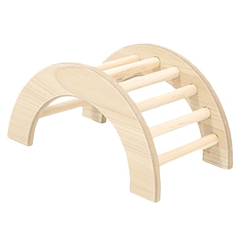 Toyvian Hamster-Spielzeugbrücke Klettern Hamsterspielzeug Haustier Nagetier Tiere Hamster brücke kleintierspielzeug Gerbbil - Chinchilla-Käfig-Landschaftsbrücke Holzleiter hölzern von Toyvian