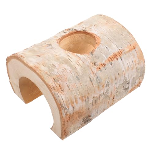 Toyvian Hamster Versteck Spieltunnel aus Birkenholz Breit Kleintier Höhle Nager Versteck Höhle zum Klettern und Verstecken für Hamster Zwerghamster Rennmäuse und Andere Kleine Haustiere von Toyvian