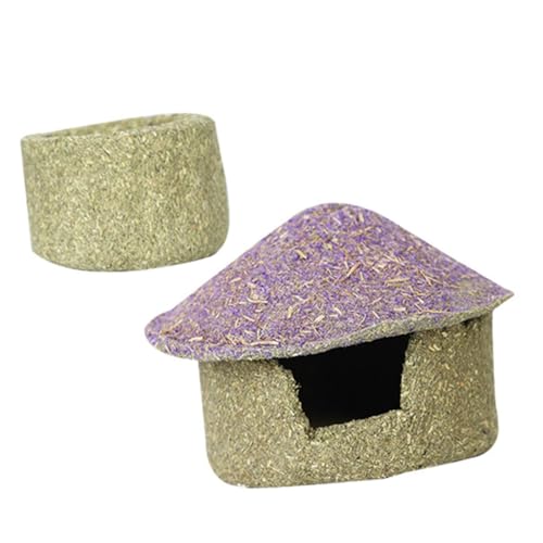 Toyvian Hamster Versteck Unterschlupf aus Natürlichem Material mit Futter und Kauspaß Kleiner Rückzugsort für Hamster Rennmäuse Meerschweinchen und Zwergkaninchen für Kleintiergehege von Toyvian