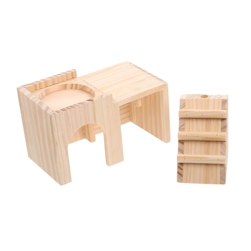 Toyvian Hamster Versteckhaus aus Natürlichem Kuscheliges Kleintier Nest mit Leiter Sicherer Rückzugsort für Zwerghamster und Kleine Haustiere Schlafplatz von Toyvian