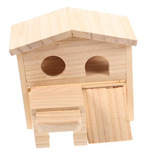 Toyvian Hamster-versteckhaus Aus Holz Mehrstöckiges Chinchilla-Spielzeug Für Ratten Als Wohndekor Sicherer Schlafplatz Für Kleine Haustiere von Toyvian