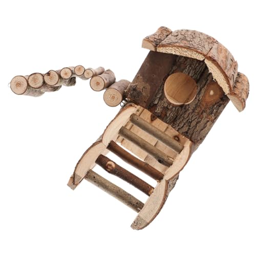 Toyvian Hamsterhaus Hamsterhütte Hamster Holzhaus Rennmaushaus Hamster Kletterspielzeug Hamster Hamster Lebensraum Hamster Versteckspielzeug Chinchilla Hamster Kabine von Toyvian