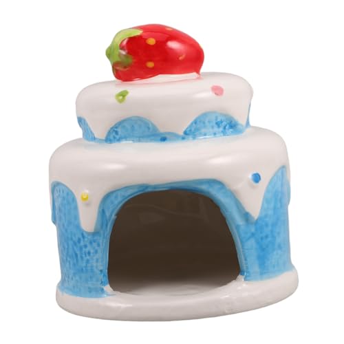 Toyvian Hamsterhaus Kühlendes Nest für Kleine Haustiere Hamster Chinchilla Versteck Schlafplatz Cartoon Kuchen Design Gemütliches Haustierbett von Toyvian