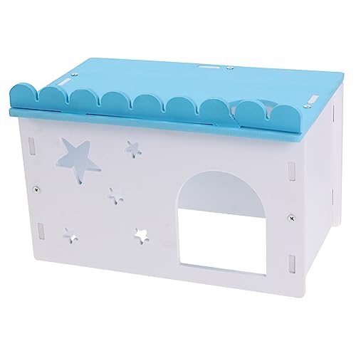 Toyvian Hamsterhaus Mittelgroß Vielseitiges Kleintierversteck aus Umweltfreundlichem Material Atmungsaktives Spiel und Schlafhaus für Hamster Rennmäuse Meerschweinchen Blau von Toyvian