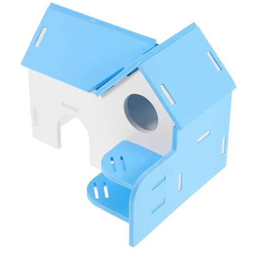 Toyvian Hamsterhaus mit Leiter Kleines PVC Versteck für Hamster und Ratten Buntes Doppelschichtiges Kleintierhaus Sicherer Rückzugsort für Kleine Haustiere Wie Hamster und Chinchillas von Toyvian