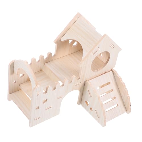 Toyvian Hamsterhütte Kletterleiter Rutsche Holz-Hamster-Labyrinth Zubehör Für Hamsterkäfige Kleintierversteck Khaki Hölzern Toyvian Hamsterhütte Kletterleiter Rutsche Holz-Hamster-Labyrinth Zubehör Für Hamsterkäfige Kleintierversteck Khaki Hölzern von Toyvian