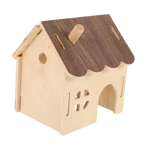 Toyvian Hamsternest Aus Holz Käfigstall Für Versteck Tierhaus Meerschweinchenstreu Mäuse Drinnen Nistplatz Unterschlupf Kleines Hamsterhaus Tunnel Holz Rattenhaus Hamster von Toyvian