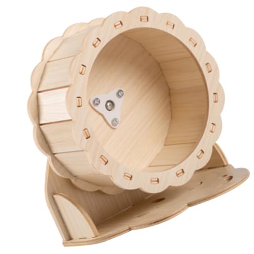 Toyvian Hamsterrad Holz Laufrad mit Wolkenständer für Kleine Haustiere Wie Hamster Rennmäuse und Meerschweinchen Geräuscharmes Kleintier Bewegung und Unterhaltung von Toyvian
