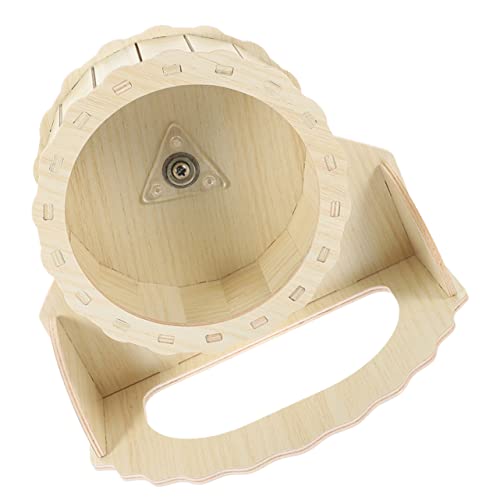 Toyvian Hamsterrad aus Holz mit Ständer Geräuscharmes Laufrad für Hamster Chinchillas Meerschweinchen und Igel Sicheres Kleintier Trainingsrad für Käfig Kleines Haustierspielzeug von Toyvian