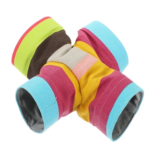 Toyvian Hamsterspieltunnel Guinea Hamster Warm Zum Erkunden des Hamstertunnels Chinchilla-Tunnel Haustier Meerschweinchen-Tunnel Hamsterversteck Tunnel Segeltuch von Toyvian