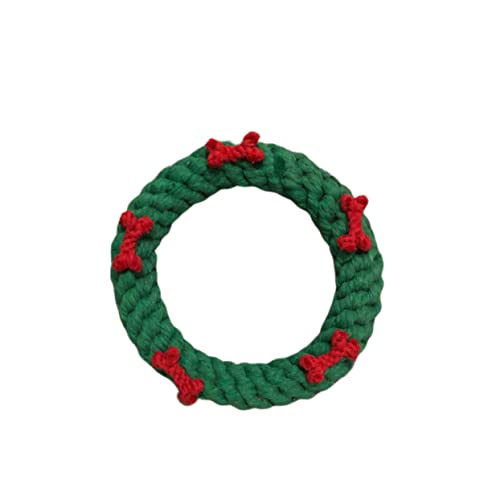 Toyvian Handgefertigtes Baumwollseil Kauspielzeug Weihnachtskreis Welpen Beißspielzeug für Hunde Interaktives Haustierspielzeug zur Zahnpflege und Stressabbau Toyvian Handgefertigtes Baumwollseil Kauspielzeug Weihnachtskreis Welpen Beißspielzeug für Hunde Interaktives Haustierspielzeug zur Zahnpflege und Stressabbau von Toyvian