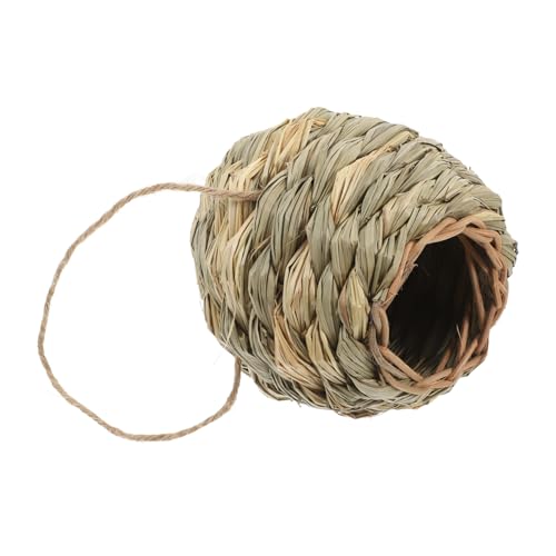 Toyvian Handgewebtes Hamstergras-Nest, Natürliches Versteck, Handgewebte Seegrashütte Für Kleine Tiere Wie Meerschweinchen, Kaninchen Und Chinchillas von Toyvian