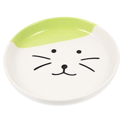 Toyvian Haushalts Katzenteller aus Keramik Flacher Futterteller für Katzen für Nassfutter und Leckerlis zu Reinigen Design von Toyvian
