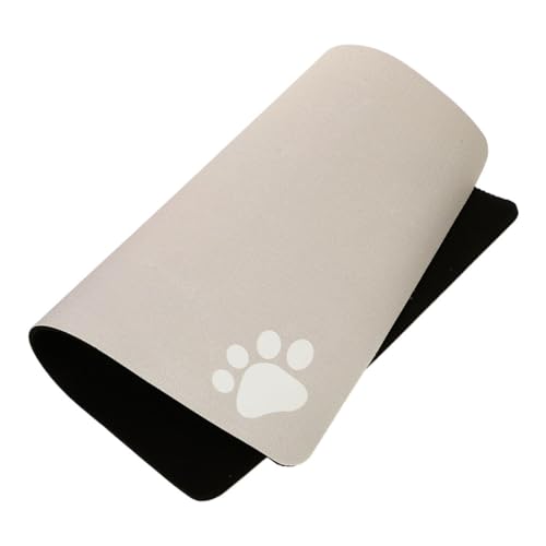 Toyvian Haustier Fressunterlage Saugfähige Futtermatte für Katzen rutschfest Schnelltrocknend Pflegeleicht Pfotenmuster für Futter und Wassernäpfe von Toyvian