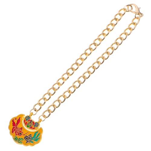 Toyvian Haustier Metallschloss Anhänger Hundekette Glockenanhänger Halskette Haustierschmuck Urlaubs Haustier Halskette Hunde Charm Für Frauen Chinesische Haustier Halskette von Toyvian