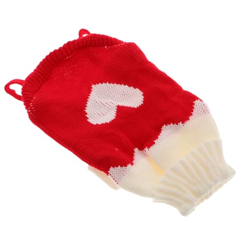 Toyvian Haustier-Pullover Katzenpullover Wärmere Tierpullover Warmes Haustier Sweatshirt Strickpullover für Haustiere Haustierpullover Haustierbekleidung Feiertags-Hundepullover Garn rot von Toyvian