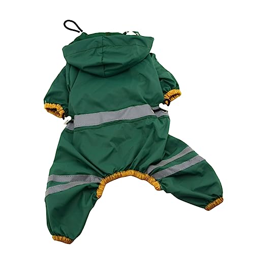 Toyvian Haustier Regenmantel Für Kleine Und Welpen Wasserdichter Slicker Reflektierender Regenjacke Grün Bequemes Design Für Elastische Beinabschlüsse von Toyvian